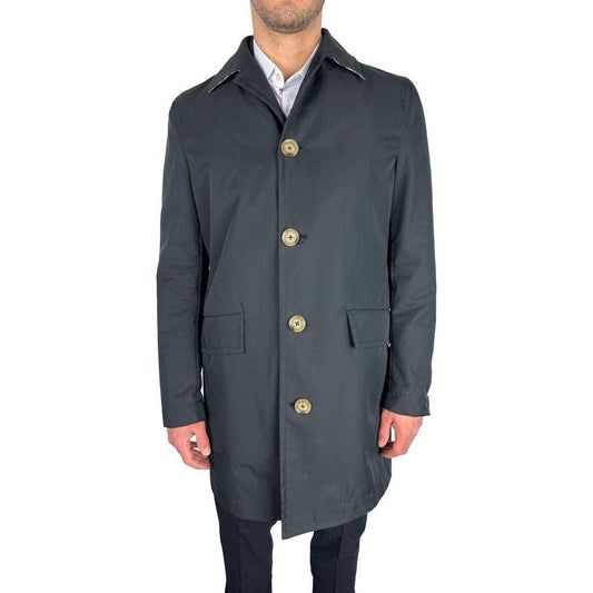 Aquascutum Blue Cotton Men Jacket Aquascutum Dark Slate Gray