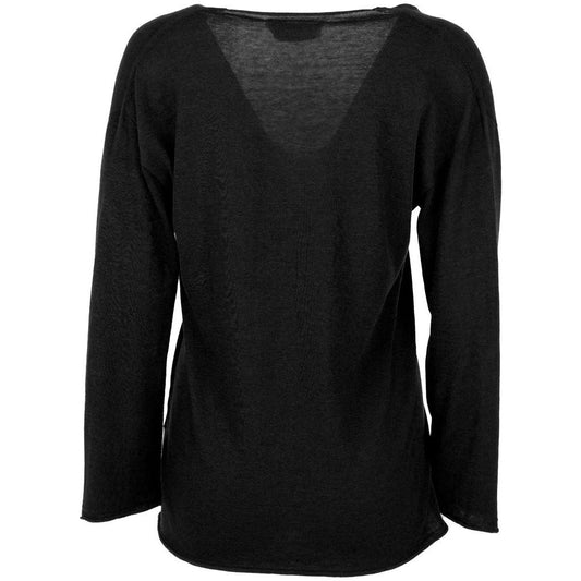 Alpha Studio Black Cotton Sweater Alpha Studio Black