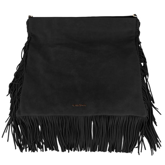 Baldinini Trend Black Calfskin Women Crossbody Bag Baldinini Trend Black