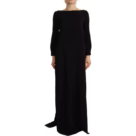 Dsquared² Black Long Sleeves Side Slit Floor Length Dress Dsquared² Black