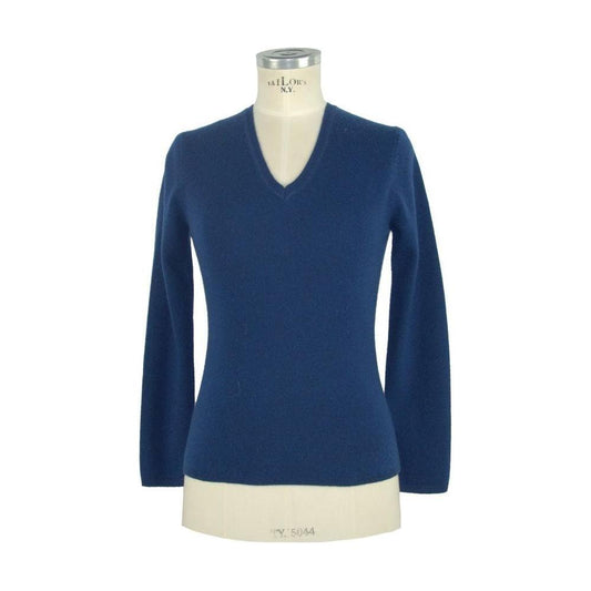 Emilio Romanelli Blue Cashmere Women Sweater Emilio Romanelli Dark Slate Gray