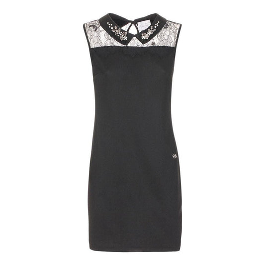 Maison Espin Black Polyester Women Dress WOMAN DRESSES Maison Espin Dark Slate Gray