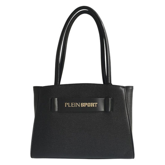 Plein Sport Sleek Black Three-Compartment Tote Bag Plein Sport Dark Slate Gray