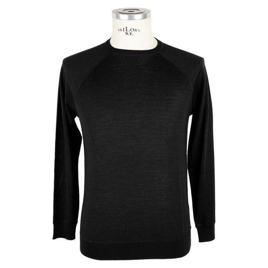 Emilio Romanelli Black Cashmere Men Sweater Emilio Romanelli Black