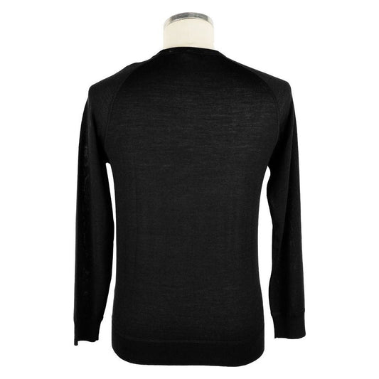 Emilio Romanelli Black Cashmere Men Sweater Emilio Romanelli Black