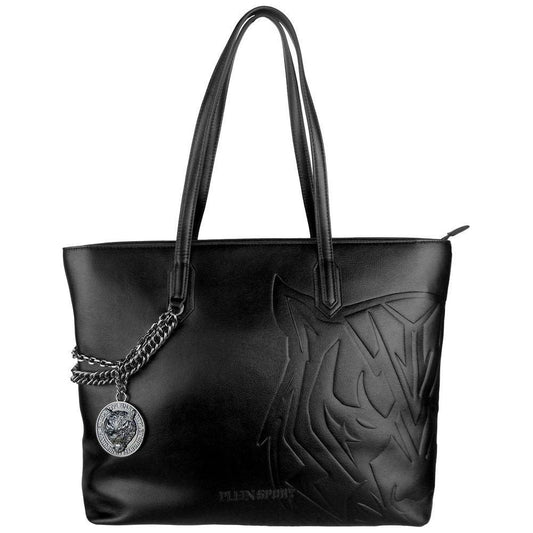 Plein Sport Black Polyethylene Women Shoulder Bag WOMAN TOTES Plein Sport Dark Slate Gray
