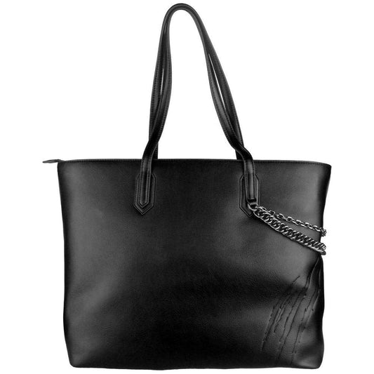 Plein Sport Black Polyethylene Women Shoulder Bag WOMAN TOTES Plein Sport Dark Slate Gray