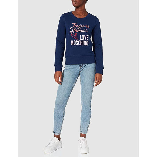 Love Moschino Blue Cotton Women Sweater Love Moschino Lavender