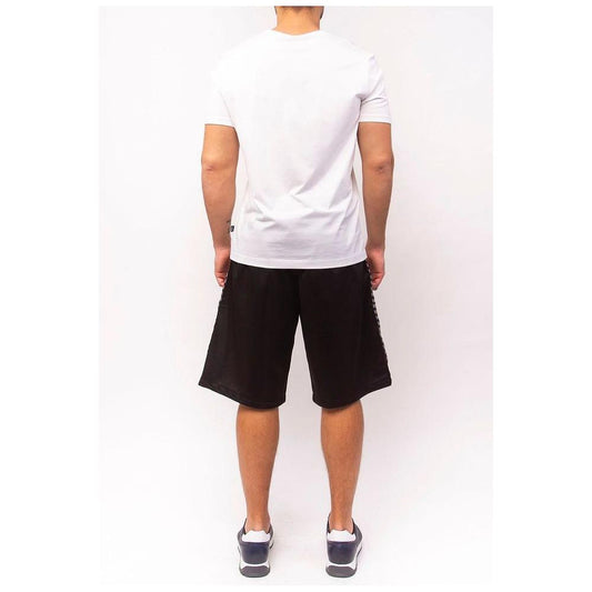 Bikkembergs Sleek Anniversary Striped Bermuda Shorts Bikkembergs White Smoke