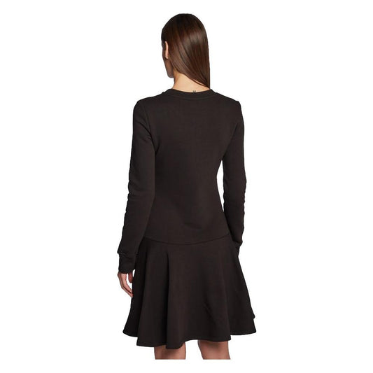 Love Moschino Chic Embossed Logo Cotton Blend Dress Love Moschino Black
