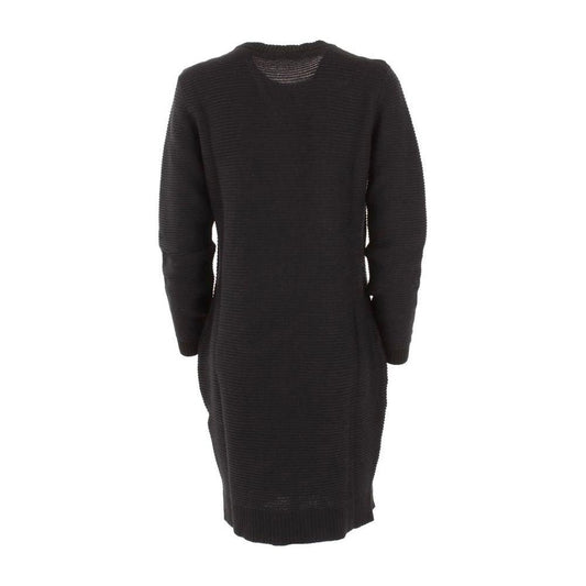 Love Moschino Chic Heart Pattern Knit Wool-Blend Dress Love Moschino Dark Slate Gray
