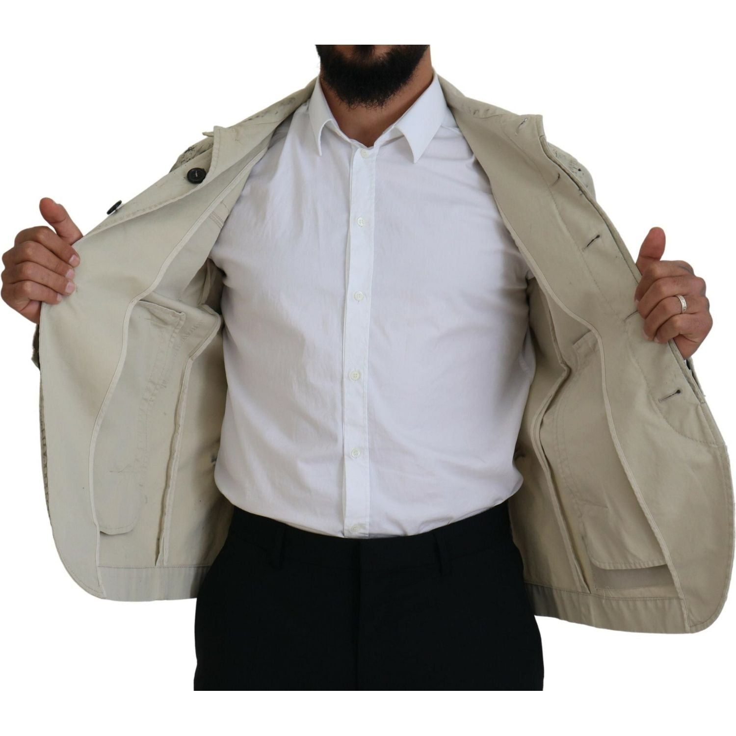 سترة جينز كاجوال بطبعة بقع سوداء وبيضاء من Dsquared²