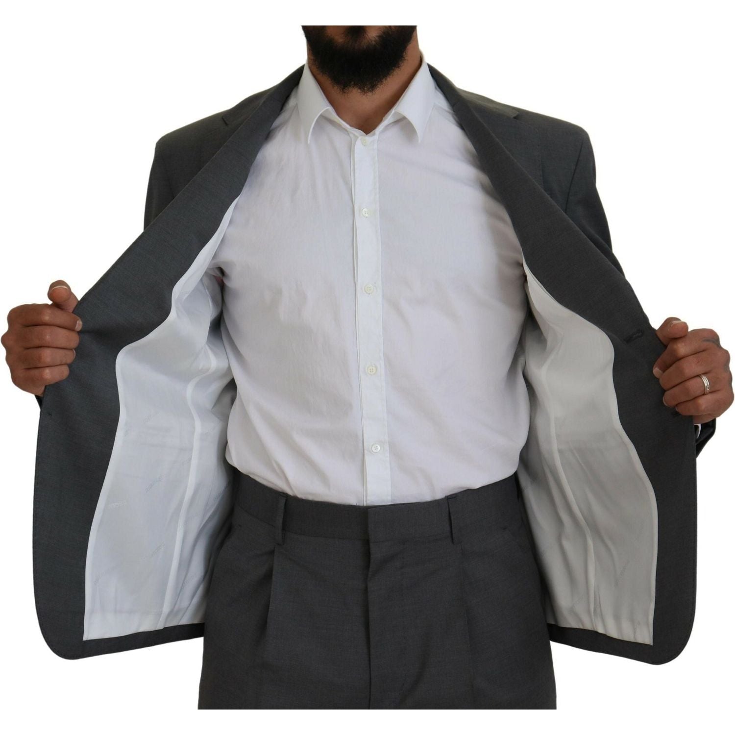 بدلة CIPRO من Dsquared² رمادية من الصوف بصدر واحد مكونة من قطعتين