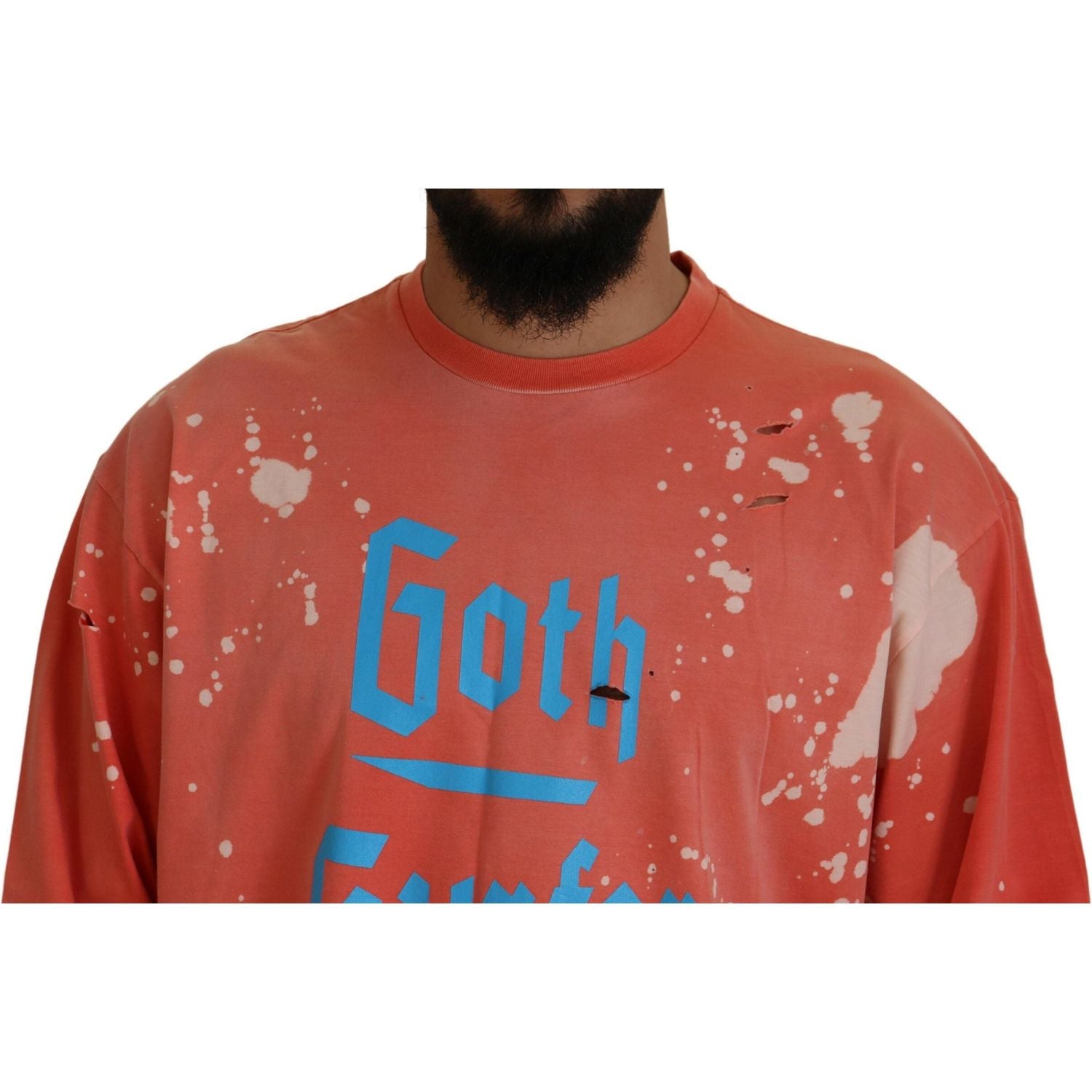 سترة صوفية بأكمام طويلة مطبوعة باللون البرتقالي من Dsquared²