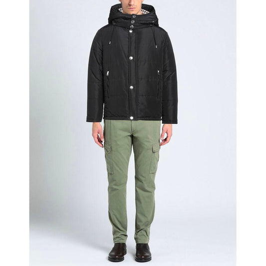 Aquascutum Elegant Black Jacket with Removable Hood MAN COATS & JACKETS Aquascutum Lavender