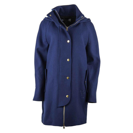 Love Moschino Blue Wool Women Coat Love Moschino Dark Slate Gray