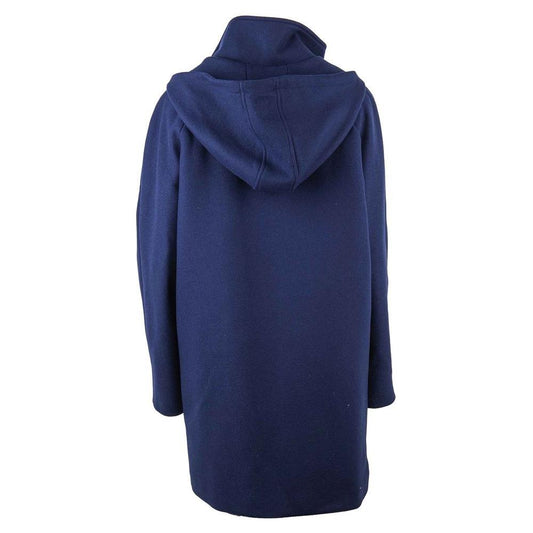 Love Moschino Blue Wool Women Coat Love Moschino Dark Slate Gray
