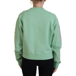 Dsquared² Green Logo Printed Crew Neck Long Sleeve Sweater Dsquared² Dark Sea Green