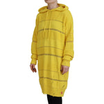 Dsquared² Yellow Cotton Knitted Hooded Pullover Sweater Dsquared² Goldenrod