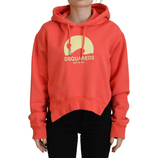 Dsquared² Pink Logo Print Cotton Hoodie Sweatshirt Sweater Dsquared² Chocolate