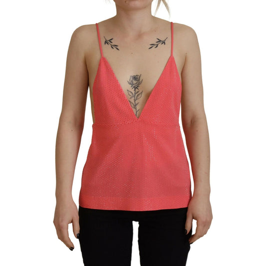 Dsquared² Pink Sleeveless Spaghetti Strap Cami V-neck Top Dsquared² Sienna