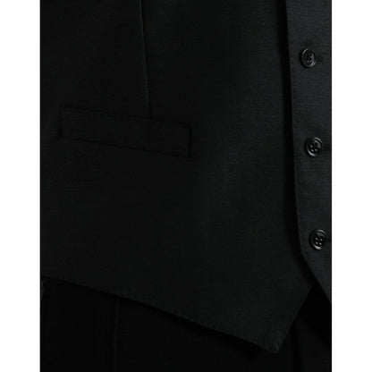 Dolce & Gabbana Black Wool Waistcoat Dress Formal Vest