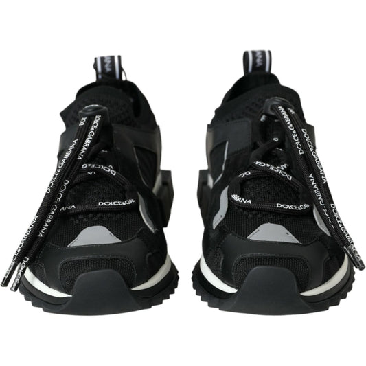 Dolce & Gabbana Black Mesh Sorrento Trekking Sneakers Shoes Dolce & Gabbana Black
