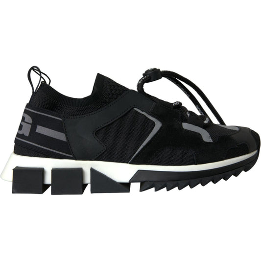 Dolce & Gabbana Black Mesh Sorrento Trekking Sneakers Shoes Dolce & Gabbana Black