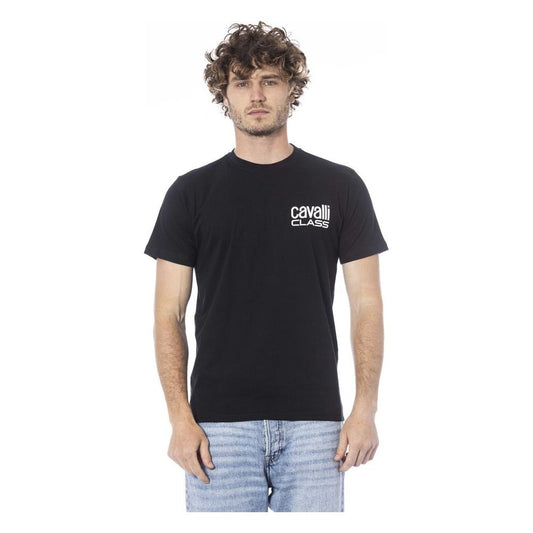 Cavalli Class Black Cotton Men T-Shirt Cavalli Class Gray