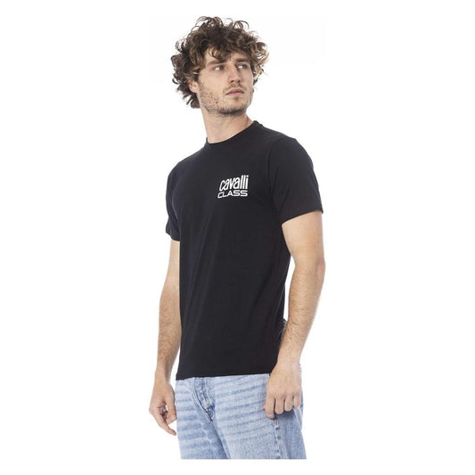 Cavalli Class Black Cotton Men T-Shirt Cavalli Class Gray