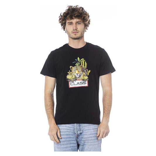Cavalli Class Black Cotton Men T-Shirt Cavalli Class Gray