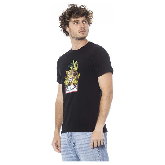 Cavalli Class Black Cotton Men T-Shirt Cavalli Class Gray