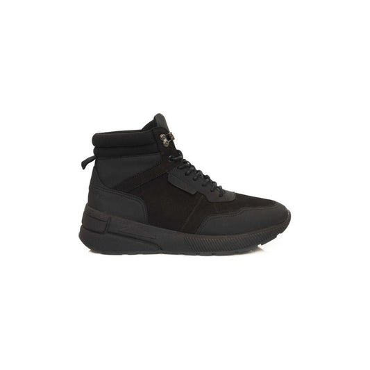 Cerruti 1881 Black Cowhide Men Sneaker Cerruti 1881 Dark Slate Gray