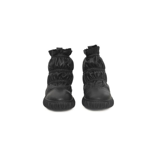 Cerruti 1881 Black Leather Women Boot Cerruti 1881 Dark Slate Gray