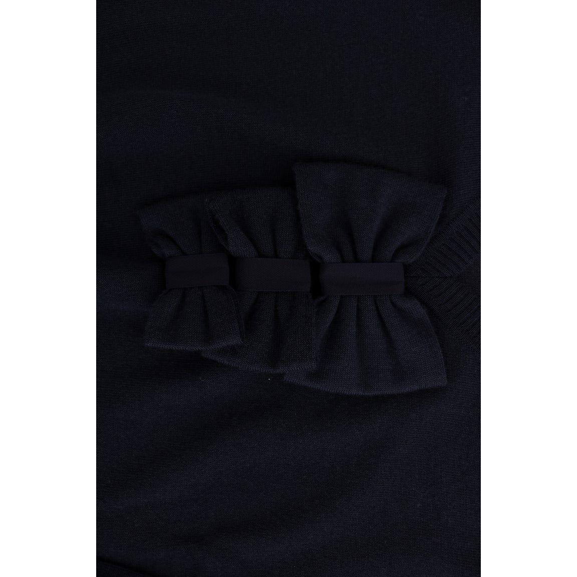 فستان أزرق أنيق من الصوف يصل إلى الركبة من مارغي لو