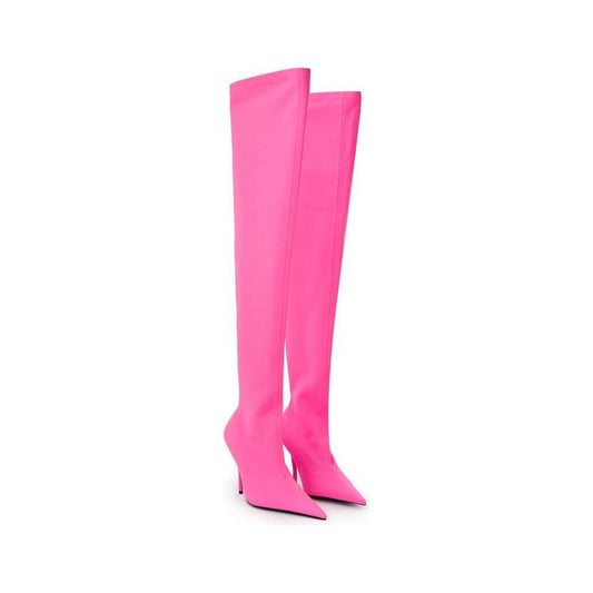 Balenciaga Elegant Pink Polyester Ankle Boots Balenciaga Hot Pink