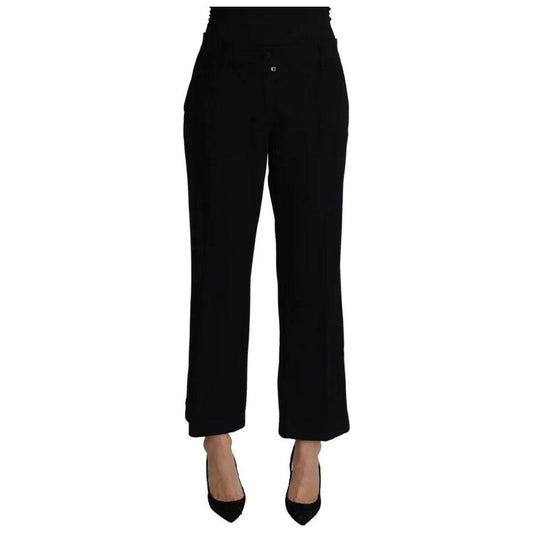 Dolce & Gabbana Black Wool Stretch Cropped Capri Trouser Pants Dolce & Gabbana Black