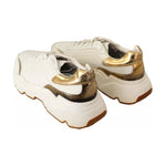 Dolce & Gabbana White Gold Leather Sport DAYMASTER Sneakers Shoes MV4199-44.5