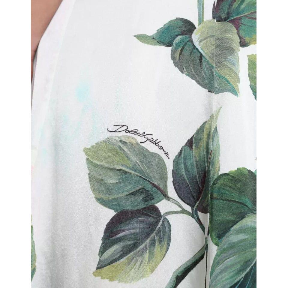 تنورة متوسطة الطول بقصة A من دولتشي آند غابانا بطبعة وردة بيضاء