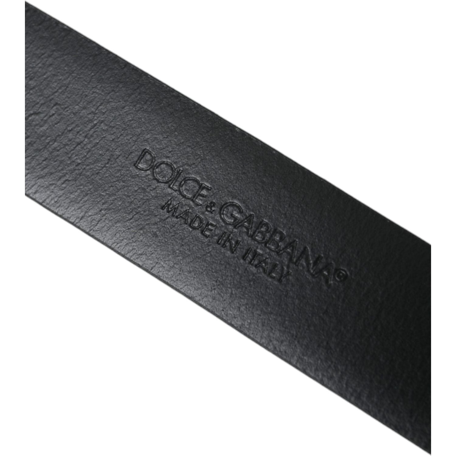 حزام دولتشي آند غابانا للرجال مصنوع من جلد العجل الأزرق ومشبك معدني ذهبي