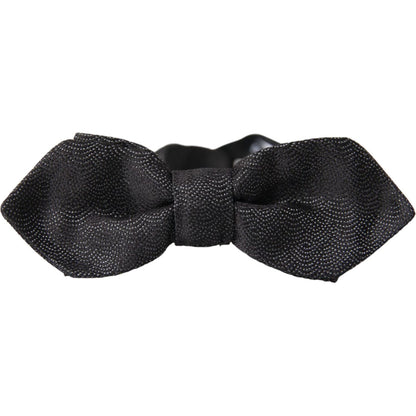 Dolce & Gabbana Black Silk Adjustable Neck Men Bow Tie