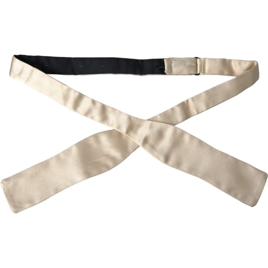 Dolce & Gabbana Beige Silk Slim Skinny Necktie Men Bow Tie Dolce & Gabbana Gray