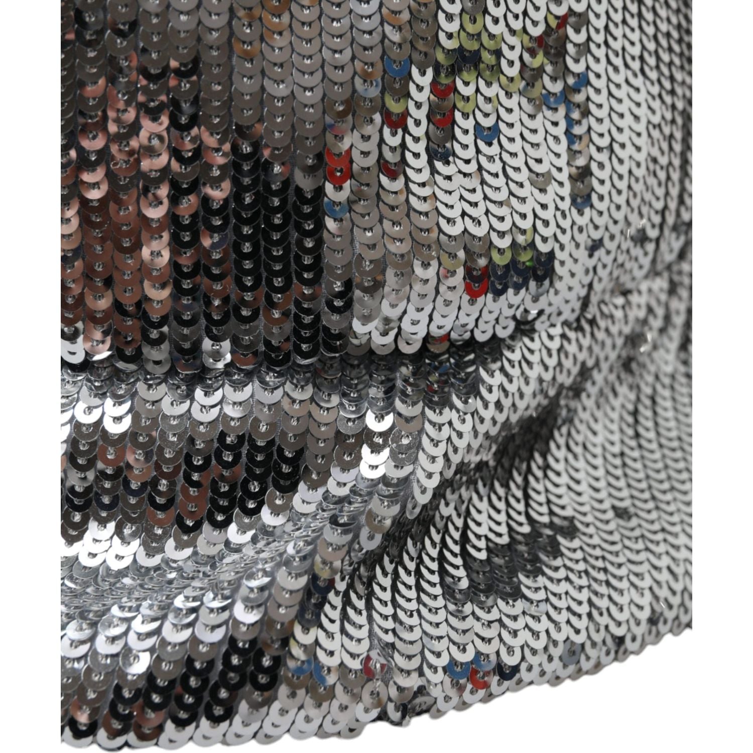 قبعة دلو من النايلون مرصعة بالترتر الفضي للرجال من دولتشي آند غابانا