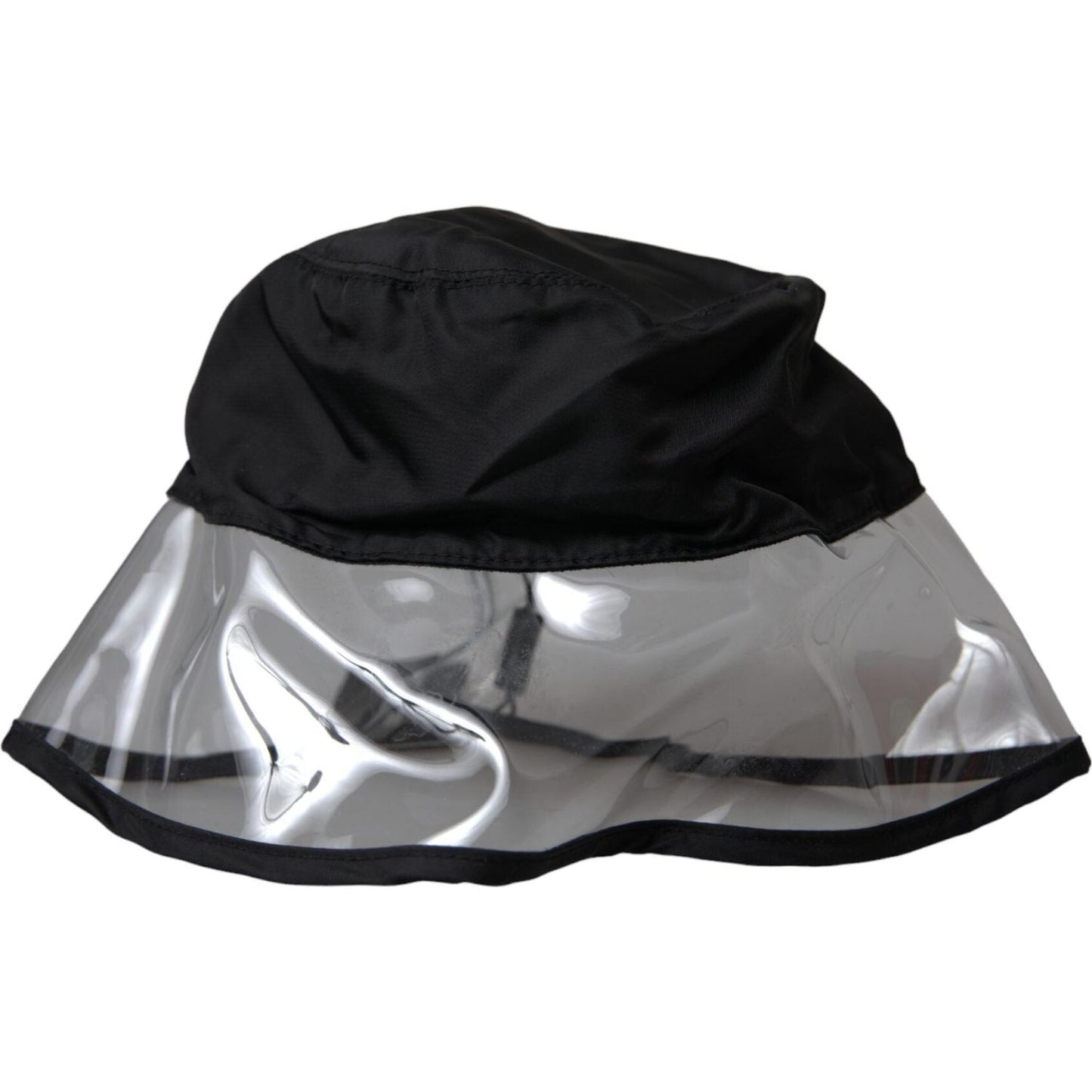 Dolce & Gabbana Black Polyester Plastic Bucket Hat Men