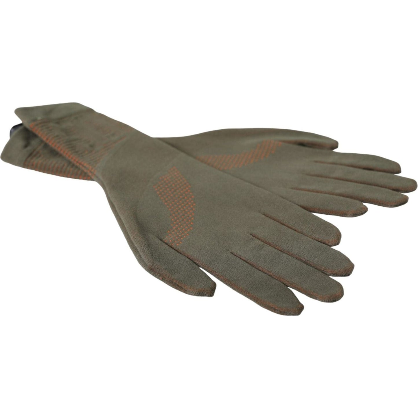 Dolce & Gabbana Brown Cotton Stretch Wrist Length Gloves