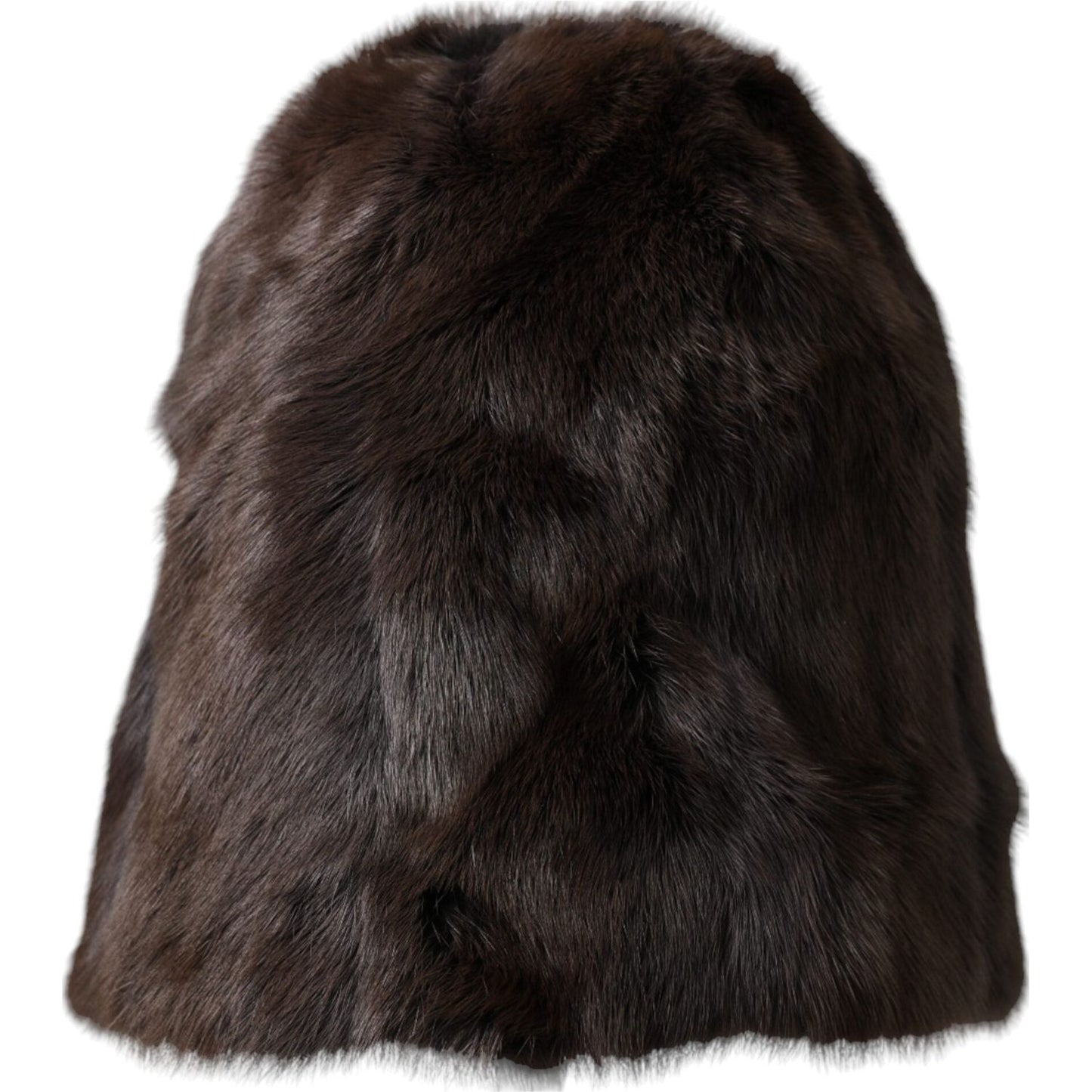 Dolce & Gabbana Brown Weasel Fur Womens Cashmere Hat Beanie