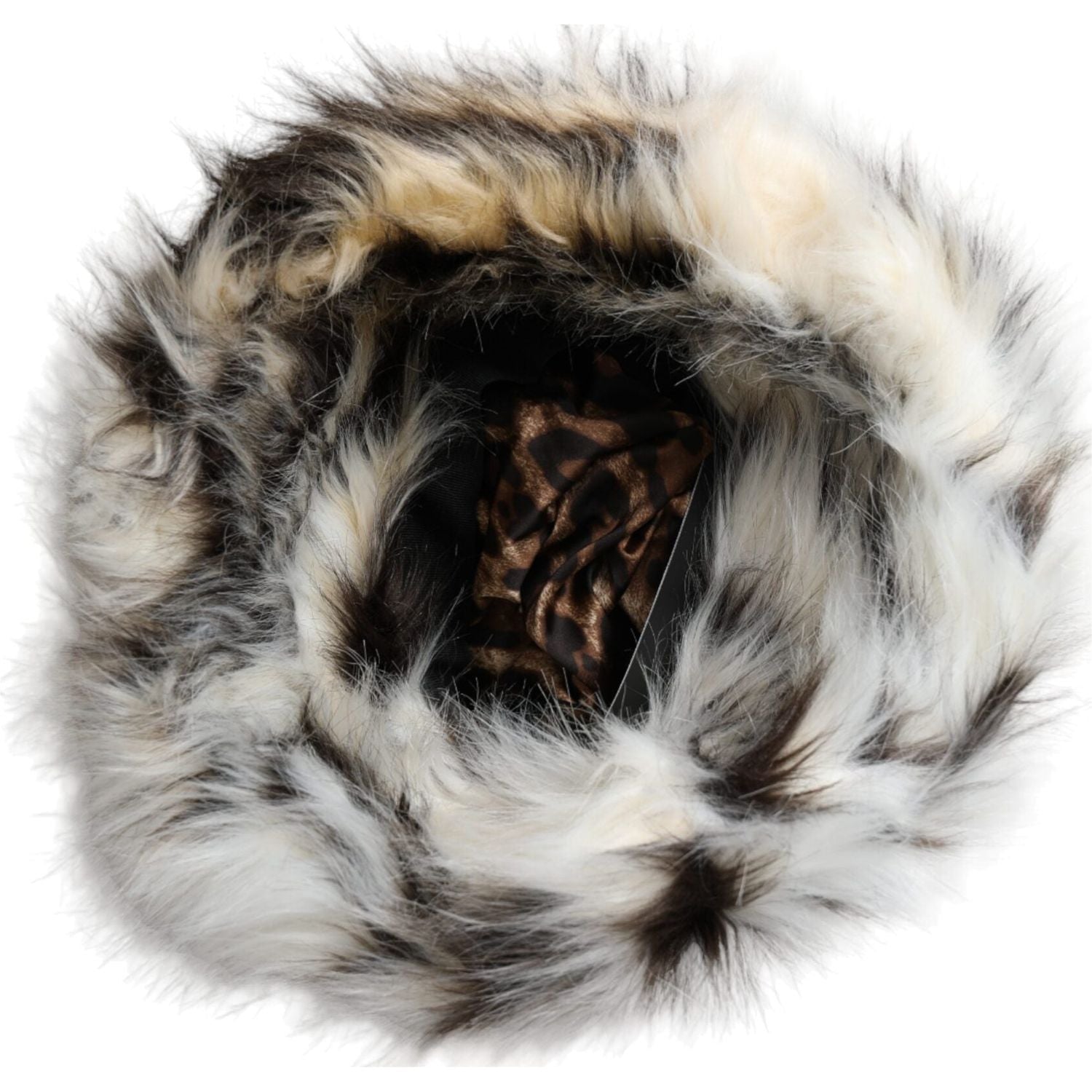 قبعة دلو نسائية من الفرو الأكريليكي متعدد الألوان من دولتشي آند غابانا