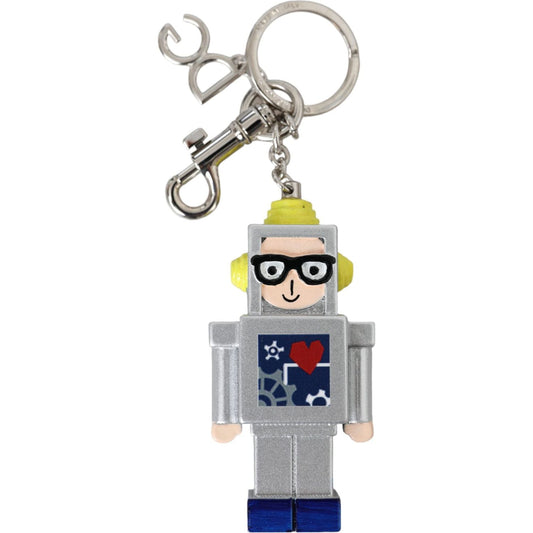 Dolce & Gabbana Multicolor Astronaut Space Metal Logo Keyring Keychain Dolce & Gabbana Dark Gray