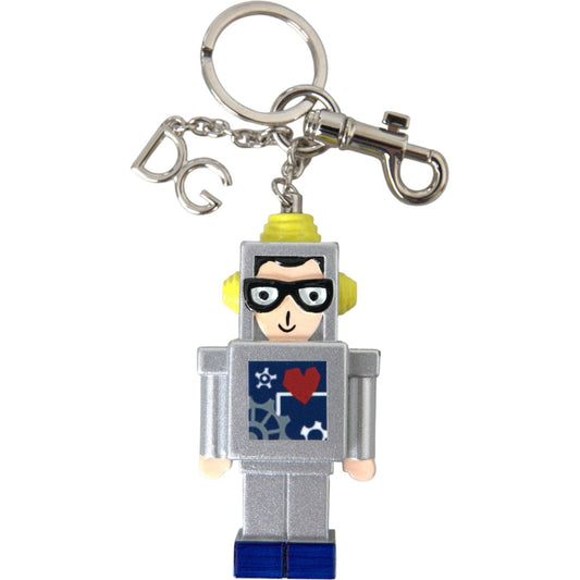 Dolce & Gabbana Multicolor Astronaut Space Metal Logo Keyring Keychain Dolce & Gabbana Dark Gray
