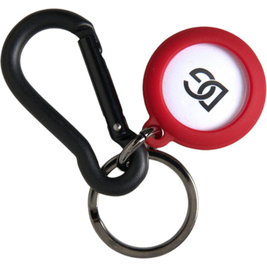 Dolce & Gabbana Red Rubber DG Logo Round Metal Brass Keyring Keychain Dolce & Gabbana Light Pink